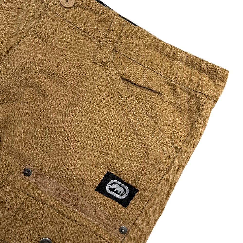 Ecko Unltd Cargo Shorts Mens 32 Brown Canvas Utility Streetwear Pocketed
